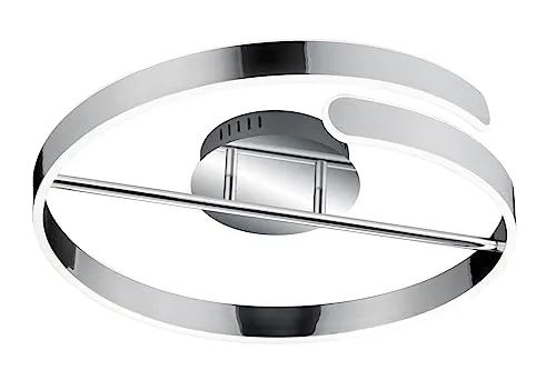 Reality Leuchten LED Deckenleuchte Parma R67071106 - Moderne Deckenleuchte aus Metall Chrom mit energiesparender 37 Watt LED und Switch Dimmer für individuelle Helligkeitseinstellungen - ideal für stimmungsvolle Beleuchtung.