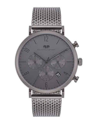 Rhodenwald & Söhne Herren Uhr mit Japan Quarzwerk - Elegante Armbanduhr für Herren mit Chronograph, 24-h-Anzeige und wasserdicht bis 5 ATM. Hochwertiges Edelstahl-Gehäuse und Milanaise-Armband für maximalen Komfort.