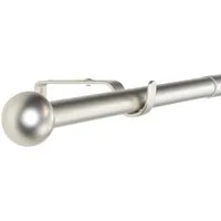 Deco-Raum Gardinenstangen Set Ausziehbar 1-Lauf Kugel Flexa Ø 16/19 mm 70-120cm Edelstahl-optik