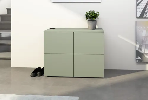 BORCHARDT MÖBEL Rova Sideboard mit 4 Türen in Salbei, 93cm in grün von Borchardt Möbel