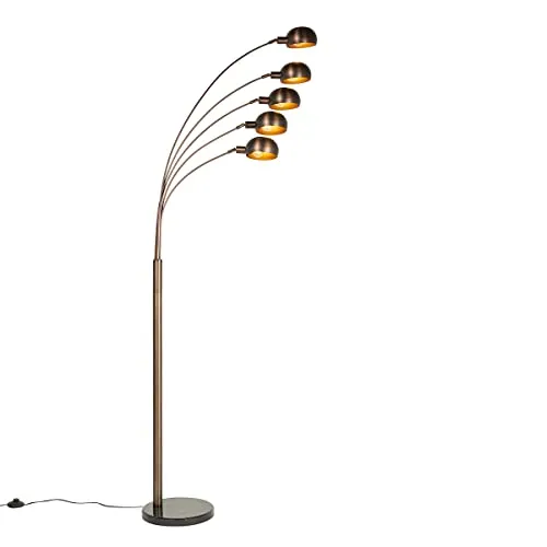 Qazqa Design-Stehlampe dunkelbronze mit Gold in bronze von QAZQA
