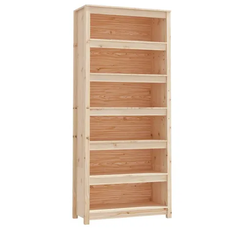 furnicato Bücherregal aus massivem Kiefernholz 80x35x183 cm - Klassisches Bücherregal aus massivem Kiefernholz mit großzügigen Ablageflächen. Ideal für Bücher und Deko, fügt sich harmonisch in jedes Zuhause ein. Sicherer Halt durch mitgelieferte Wandhalterung.