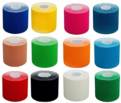 Kinesiologisches Tape, qualitätselastische Unterstützung für Sport, Freizeit, Physiotherapie und Medizin, 100% Baumwollgewebe, wasserdicht, neue Klebeformel für besseren Halt in Extremsituationen Von Physiotherapeuten empfohlen. Hochwertiger Stoff.- Länge der Rolle: 5 m., 1x navyblau, 10cm - width (1x roll)