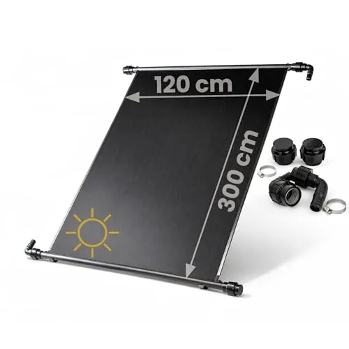 HAF Pool-Solarkollektor 300x120cm für Gartenpool - Genießen Sie die Badesaison mit dem HAF Solarkollektor! Erwärmt effizient bis zu 20.000 Liter Poolwasser um bis zu 6°C – ganz ohne Strom. Einfach anschließen und die Sonne nutzen! Flexibel erweiterbar für jeden Pool.