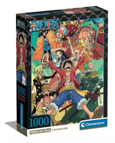 Clementoni One Piece Puzzle 1000 Teile - Legespiel für Manga Anime Fans, herausragende Qualität und umweltfreundlich aus Italien, ideal für Erwachsene und Kinder ab 9 Jahren