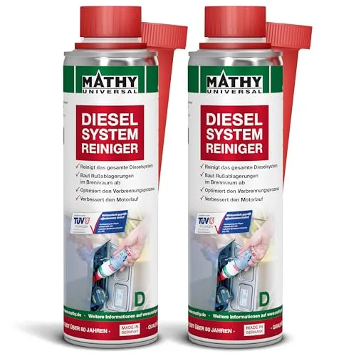 MATHY-D Diesel Systemreiniger (2 x 250 ml) – Hochwirksames Diesel Additiv - Einfache Anwendung: MATHY-D Diesel Reiniger vor der Betankung in den Tank füllen. Sorgt für eine gründliche Reinigung des Diesel Kraftstoffsystems und verlängert die Lebensdauer des Motors.