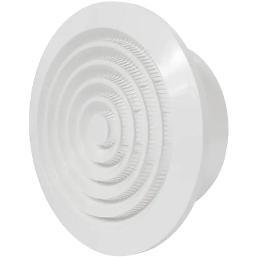Repa Market Weiß Lüftungsgitter rund - 125 mm Durchmesser - Kunststoff Lüftungsgitter mit Siebgewebe - Abluftgitter für Wand und dach, Abdeckung fur Belüftung Innen und Außen