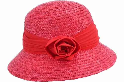Seeberger Damen Sonnenhut mit Blume und UV-Schutz 50+ - Eleganter Strohhut für Damen mit Krempenbreite von 5.5 cm und nostalgischem Design. Ideal für Strand und Sommer, schützt zuverlässig vor UV-Strahlen.