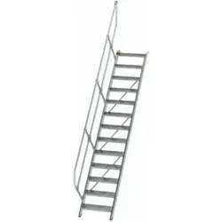 Alutreppe 13 Stufen mit einseitigem Handlauf von Günzburger