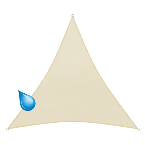 sunprotect 83222 Sonnensegel Hydro, 5 x 5 x 5 m, Dreieck - Wasserabweisendes Sonnensegel in creme für perfekten Schatten im Garten oder auf der Terrasse. Ideal für entspannte Stunden im Freien.