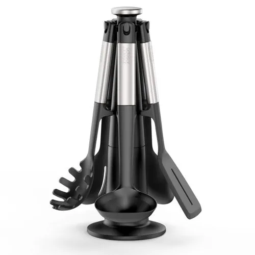 Joseph Joseph Elevate 5-teiliges Silikon-Untensilien-Set - Praktisches Utensilien-Set mit Ständer für eine hygienische Aufbewahrung, ideal für jede Küche und sorgt für Ordnung beim Kochen.