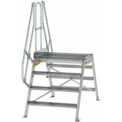 Überstieg 4 Stufen, 60° - Robuste Plattformleiter - Leiter mit 4 Stufen und 60° Neigung, ideal für sicheres Arbeiten in Höhen mit stabiler Plattformlänge von 800mm und breiter Auftrittsfläche von 1000mm.