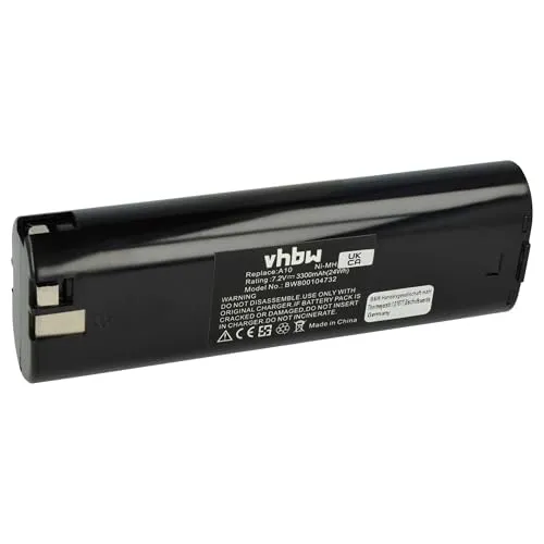 vhbw Akku kompatibel mit AEG AL77, BSE2E 7.2, B72A, B-72A, B-72, AL7, ABE10, ABS10, ABSE10 Werkzeug (3300 mAh, NiMH, 7,2 V)