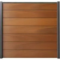 GartenLand Zaun Ameland Exclusive WPC 180x180 cm – Modern & Pflegeleicht - BPC Steckzaun Ameland Exclusive, ca. 180x180 cm in Mahagoni/Anthrazit. Das pflegeleichte Material und der einfache Aufbau ermöglichen individuelle Gestaltungsmöglichkeiten für Ihr Zaunprojekt. Hochwertige Verarbeitung für langlebige Gartenästhetik.