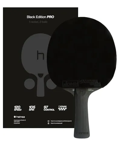 HEINSA Black Edition PRO – Profi Tischtennisschläger mit Carbon-Doppellage