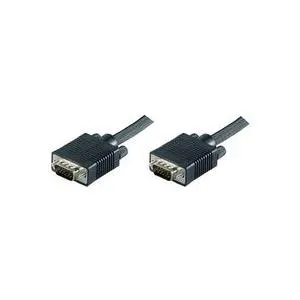 MicroConnect - VGA-Kabel - HD-15 (VGA) (M) bis HD-15 (VGA) (M) - 5 m - geformt, Daumenschrauben - Schwarz