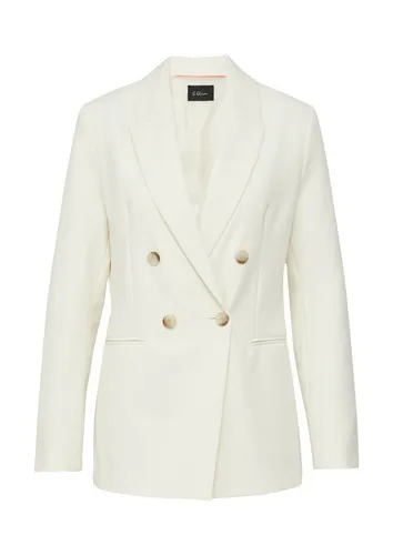 s.Oliver BLACK LABEL Jackenblazer weiß 42 - Eleganter Jackenblazer in creme für Business-Mode, aus hochwertigem, elastischem Material für optimalen Tragekomfort und perfekte Passform.