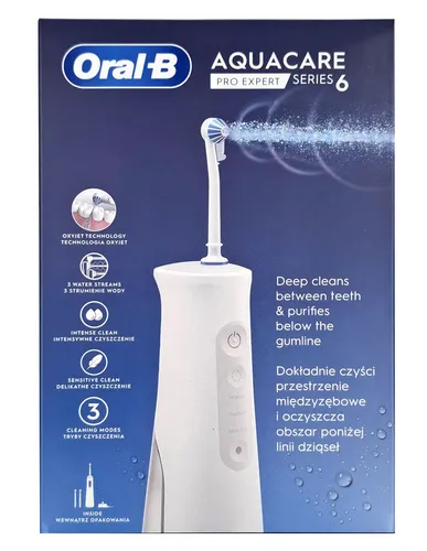 Oral-B AquaCare 6 Pro-Expert - Effektive Munddusche für gesunde Zähne - Munddusche mit innovativer Technologie für gründliche Zahnreinigung und gesundes Zahnfleisch, ideal für die tägliche Mundhygiene.