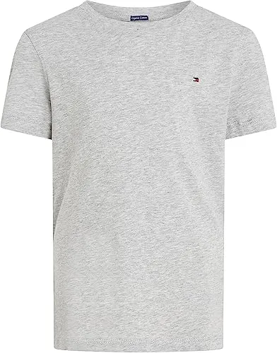 Tommy Hilfiger Jungen T-Shirt Kurzarm Rundhalsausschnitt, Grau (Grey Heather), 24 Monate