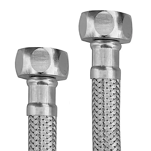 Sanlingo Flexibler Anschlussschlauch Sanitär – Hohe Flexibilität – 1/2 Zoll, 50 cm Silber