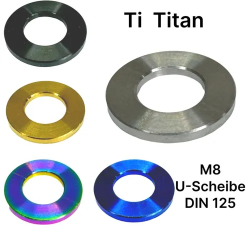 Fantic26 Schrauben-Set Titan M8 U-Scheibe DIN 125 Blauchrome