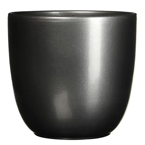 Annastore Blumenübertopf Tusca aus Keramik - Übertopf - Blumentopf - Übertöpfe - Blumentöpfe (Anthrazit, H 20 cm - Ø 22,5 cm)
