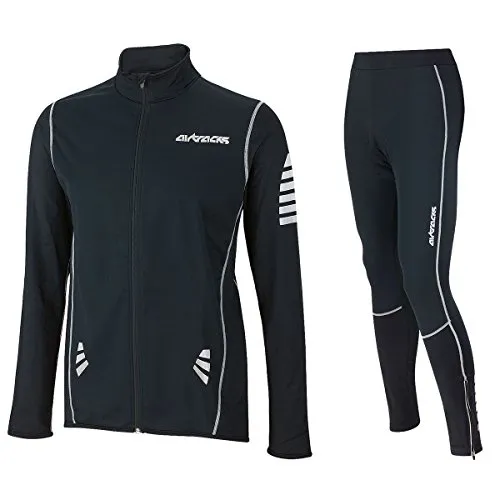 Airtracks Herren Winter Fahrradtrikot Langarm Set Pro - Thermo Fahrradhose Lang - Windstopper Atmungsaktiv - XXL - Ideal für kalte Tage: Das Airtracks Winter Fahrradtrikot Set kombiniert atmungsaktive Materialien mit einem cleveren Windstopper-Design. Perfekte Passform und Bewegungsfreiheit für unbeschwerten Fahrspaß!