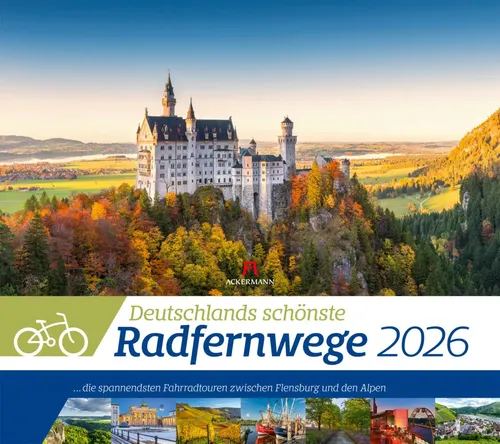 Deutschlands schönste Radfernwege Kalender 2026 von Ackermann Kunstverlag