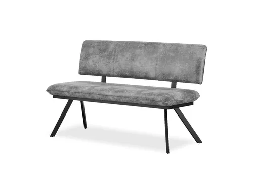 B&D home Sitzbank JUNA, gepolstert mit Rückenlehne in Grau in grau von B&D home