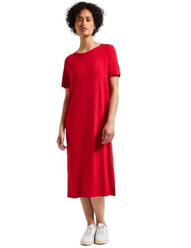 Shirtkleid mit Schlitzdetail in glory red, Gr. 40 - N-Gr - Stylisches Shirtkleid von STREET ONE, figurumspielend und knieumspielend. Der leichte Webstoff sorgt für ein angenehmes Tragegefühl, perfekt für jeden Anlass!