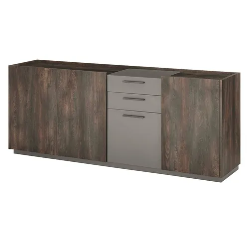 Lomadox Sideboard LAFAYETE-61, 200cm breit, in Eiche mit anthrazit