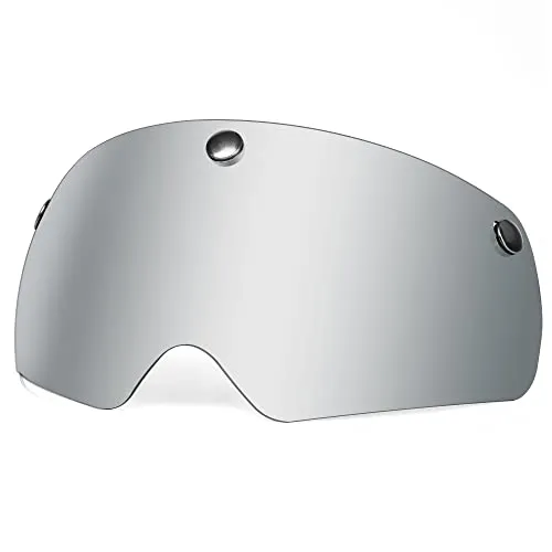 FUNWICT Magnetische Fahrradhelm Visier Austauschbare Brille Schutzbrille mit 6 Farben, Kompatibel nur mit FW008/FW001 Fahrradhelmen (Silber)