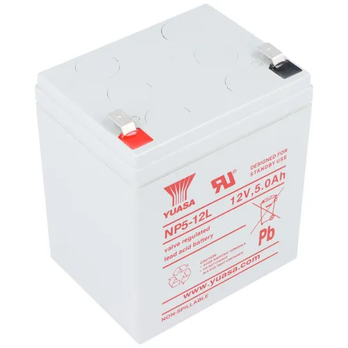 YUASA NPH5-12 Akku 12V 5Ah - Blei-Gel Akku mit hoher Lebensdauer von 3-5 Jahren, ideal für stationäre Anwendungen. Schlagfestes Gehäuse und AGM-Technologie sorgen für Zuverlässigkeit und geringe Selbstentladung.