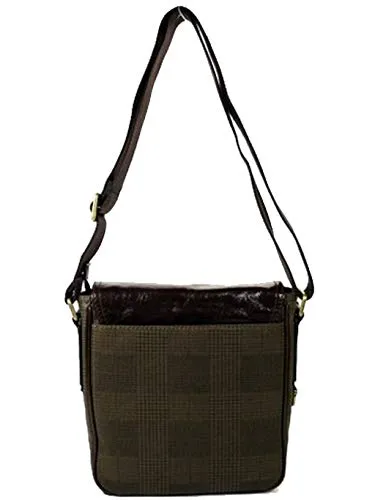 Fossil TRANSIT Herren Umhängetasche Grün-Braun aus Leder in braun von Fossil