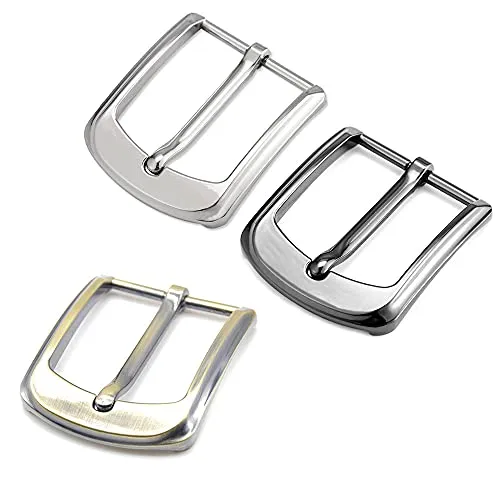 ZDNT 3 Stück Gürtelschnallen Herren Metall Klassische Gürtelschnalle 3,8 cm (38-40 mm) einzelne Zinken quadratische Gürtelschnalle Ersatz Snap Schnalle Belt Buckle für Männer Frauen Gürtel