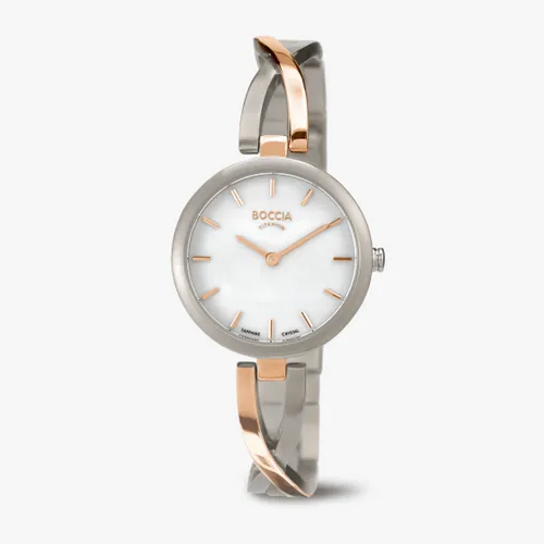 Boccia Damen-Armbanduhr XS Analog Quarz Titan 3239-02 - Armbanduhren für Damen, elegante Titan-Uhr mit robustem Saphirglas und zeitlosem Design für jeden Anlass.