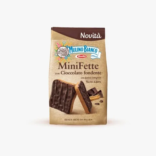 Mulino Bianco Mini Fette Cioccolato fondente Zwieback dunkler Schokolade 110g
