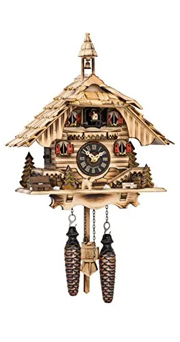 Engstler Kuckucksuhr Chalet-Stil 31cm - Wohnaccessoires, traditionelle Quarz-Uhr im charmanten Chalet-Stil mit präzisem Uhrwerk und authentischem Kuckucksruf.