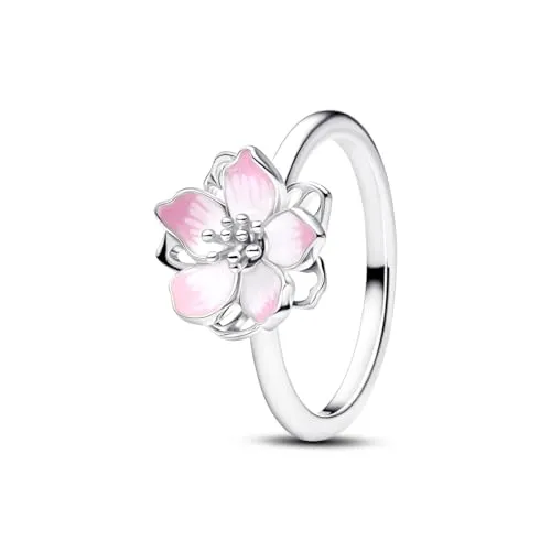 PANDORA Damenring Silber Kirschblüte 194371C01-58 - Eleganter Silberring mit Kirschblüten-Motiv, Größe 58/18,5. Ein zeitloses Accessoire von Pandora, das jedem Outfit einen Hauch von Eleganz verleiht.