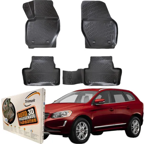 Trimak 3D Gummimatten für VOLVO XC60 2008–2017 - Hochwertige TPE Fußmatten für optimalen Schutz und Passgenauigkeit, ideal für alle Einbaupositionen im Fahrzeug.
