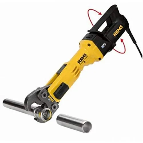 Rems 572110R220 – Presszange, Power-Press Eingang - Leitungsschneider für universelle Pressverbindungen, sekundenschnelles Pressen mit automatischer Verriegelung, kompakt und robust für Baustellen.