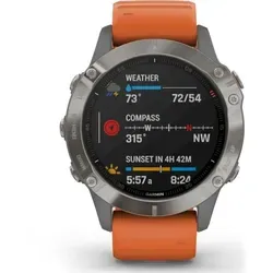 Garmin Fenix 6 Saphir Titan Grau