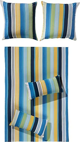 Erwin Müller Bettwäsche Set, Seersucker blau 80x80 cm / 155x200 cm - Bettwäsche-Sets aus 100% Baumwolle, bügelfrei und schnelltrocknend. Die temperaturausgleichende Seersucker-Qualität sorgt für optimalen Schlafkomfort.