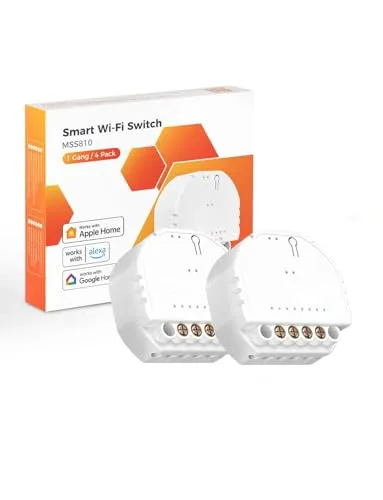 Refoss Mini Smart Lichtschalter, kompatible mit Apple HomeKit, Alexa & Google Home, Relais Modul, 1-Wege-Lichtschalter, Wandschalter, 2.4GHz, 250V 10A, 2 Stück