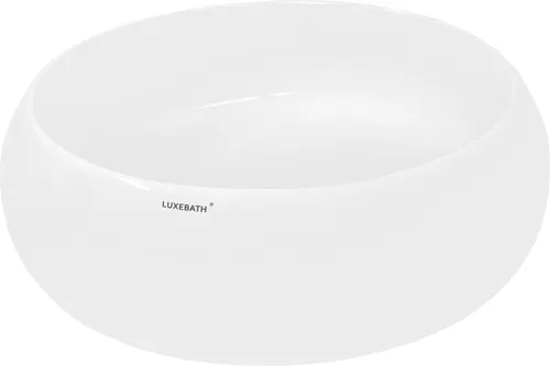 ECD Germany Waschbecken Ø 350 x 120 mm - Modernes Aufsatzbecken aus Keramik - Waschbecken aus hochwertiger Keramik mit modernem Kieselstein-Design, ideal für stilvolle Badezimmer und einfache Installation auf verschiedenen Möbeln.