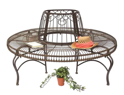 DanDiBo Rundbank Metall wetterfest Braun Ø 150 cm von DanDiBo