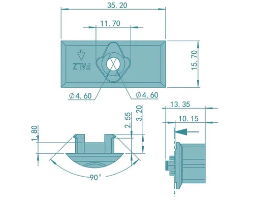 FEPS Türbeschlag Schnäpperzapfen als Ersatzteil für Balkontürschnäpper der Marke Roto, für die Beschlagsysteme Roto NT, Roto NX und Roto Centro 100/101
