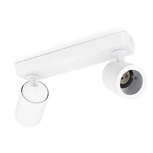 linovum TENJO 2-flammige Spotleuchte - Wandspots in elegantem Design, schwenkbare Leuchtenköpfe für individuelle Lichtgestaltung, ideal für Wohnzimmer oder Flur, einfache Montage und Zugang zu GU10 Fassungen.