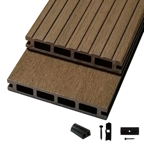 Woodstore24 Terrassendielen WPC Diele Komplettset WoodoRhodos 20x120 mm - Vielseitige WPC Terrassendielen im Komplettset für individuelle Gestaltung. Robuste und langlebige Dielen aus recyceltem Material, einfach zu montieren und pflegeleicht – für entspannte Stunden auf Ihrer Terrasse.