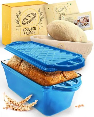 Krustenzauber Brotbackform Gusseisen mit Gärkorb von Krustenzauber